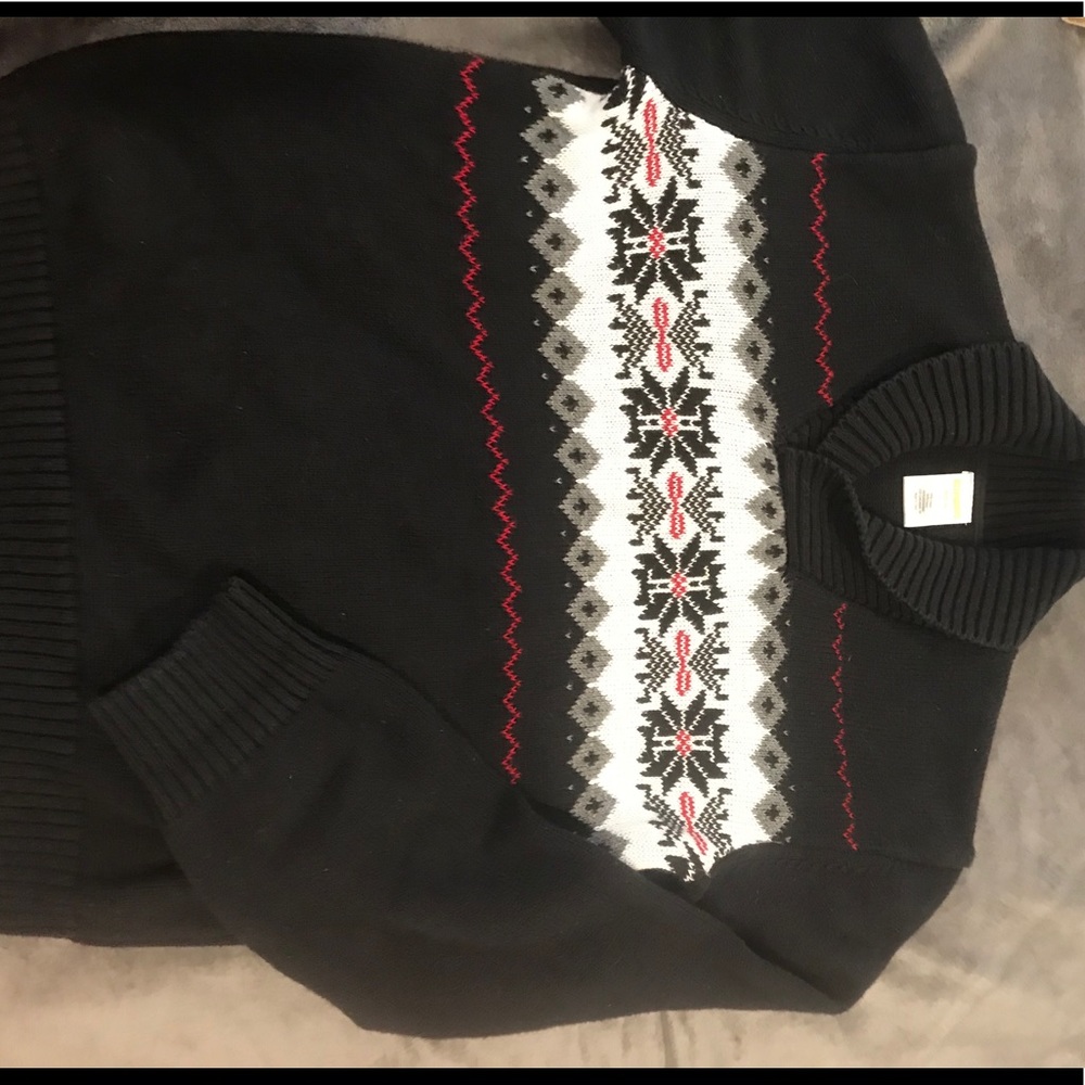 Gymboree Fair Isle black/ red Christmas sweater